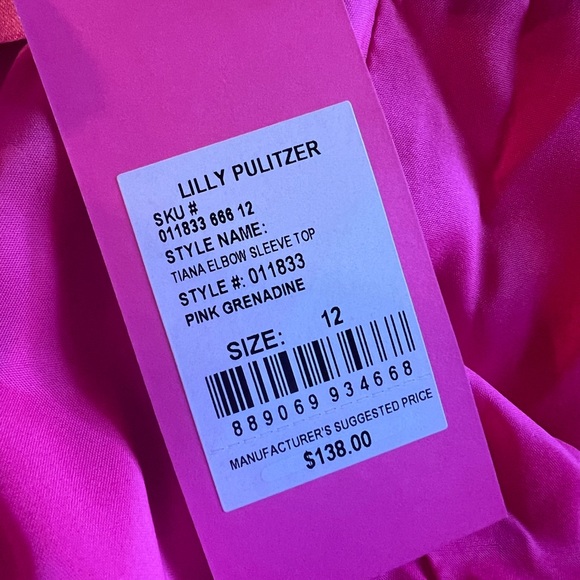 Lilly Pulitzer plume hot pink top - Picture 9 of 16